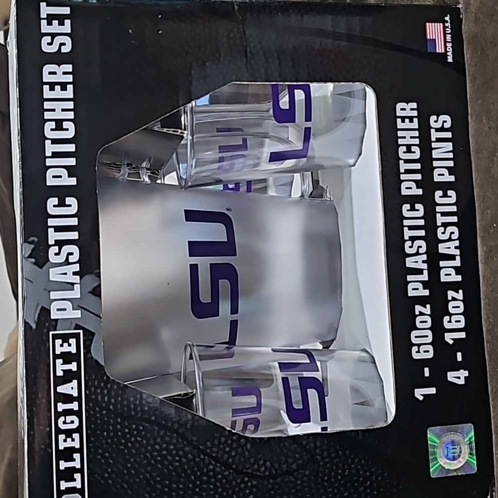 5 pc Collegiate LSU Plastic Pitcher set